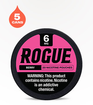 Rogue Nicotine Pouches Berry 6 mg 5 pack 20 pouches