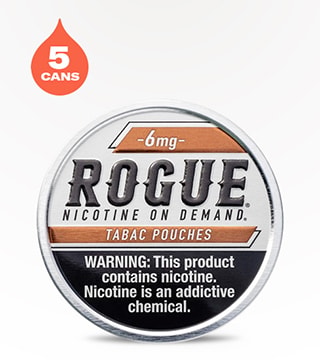 Rogue Nicotine Pouches Tabac 6 mg 5 pack 20 pouches