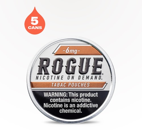 Rogue Nicotine Pouches Tabac 6 mg 5 pack 20 pouches