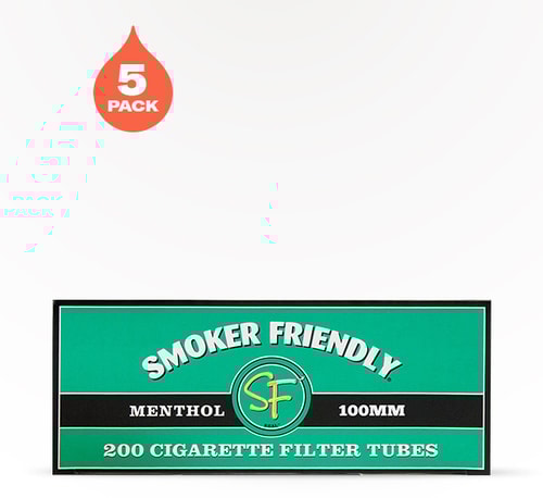 Smoker Friendly Tubes Menthol 100's 5 pack 200 count