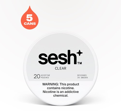 Sesh+ Clear Unflavored 6% 5 pack 20 pouches