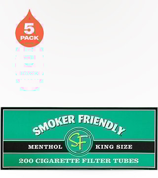 Smoker Friendly Tubes Menthol 5 pack 200 count