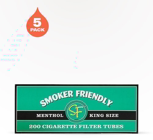 Smoker Friendly Tubes Menthol 5 pack 200 count
