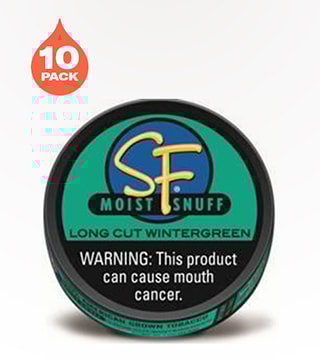 Smoker Friendly Long Cut Wintergreen 10 pack 1.2 oz