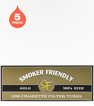 Smoker Friendly Tubes Gold 100's 5 pack 200 count