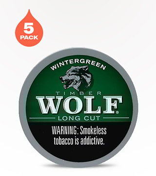 Timber Wolf Long Cut Wintergreen 5 pack 1.2 oz