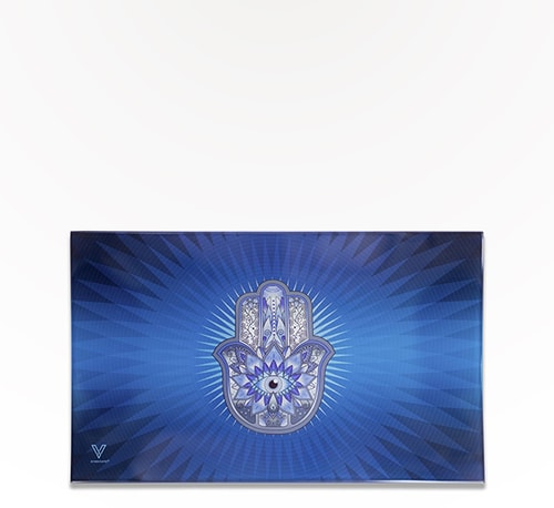 V Syndicate Glass Tray Hamsa Blue (Medium) Single