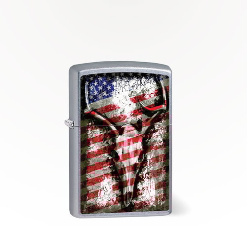 Zippo Deer Skull and American Flag Single