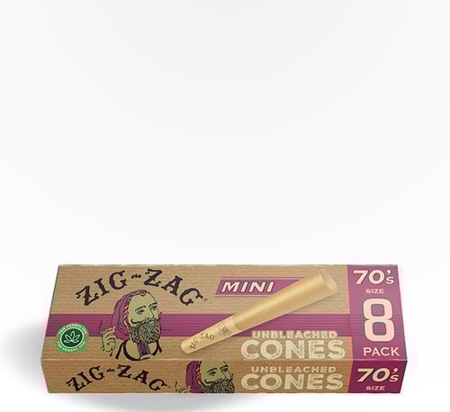 Zig-Zag Cones 70's Unbleached Mini 8 Count