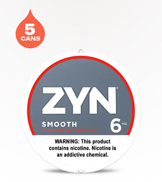 ZYN Smooth 6 mg 5 Pack 15 Pouches