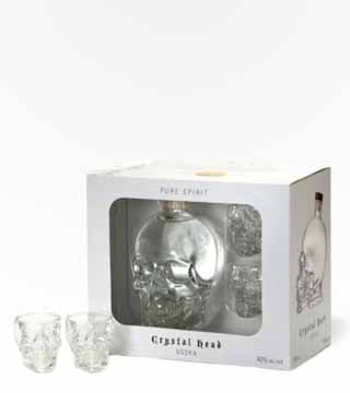 Crystal Head Vodka Gift Set with Two Crystal Skull Shot Glasses 750ml (Bottle)