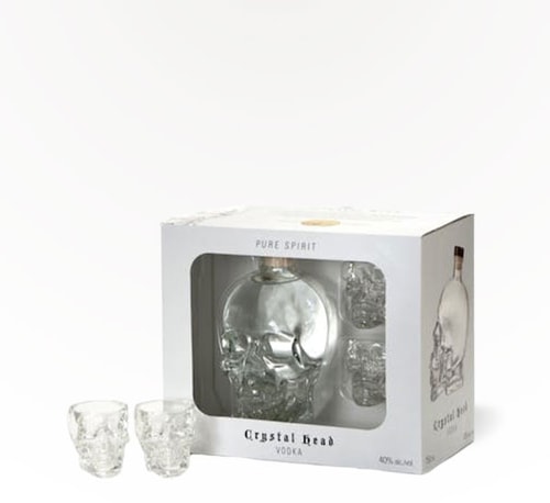 Crystal Head Vodka Gift Set with Two Crystal Skull Shot Glasses 750ml (Bottle)