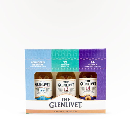 The Glenlivet 12 Year, 14 Year, Founder's Reserve Single Malt Scotch Gift Set 10 Bottles (50ml)