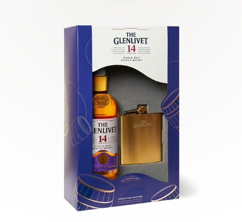 The Glenlivet 14 Year Single Malt Scotch Gift Set with Flask 750ml (Bottle)