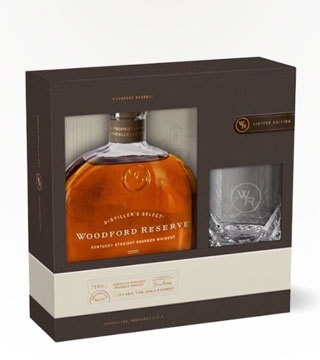 Woodford Reserve Bourbon Gift Set With Rocks Glass 750ml (Bottle)