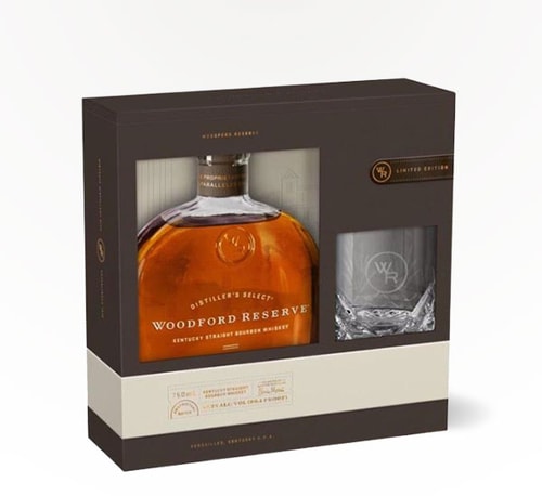 Woodford Reserve Bourbon Gift Set With Rocks Glass 750ml (Bottle)
