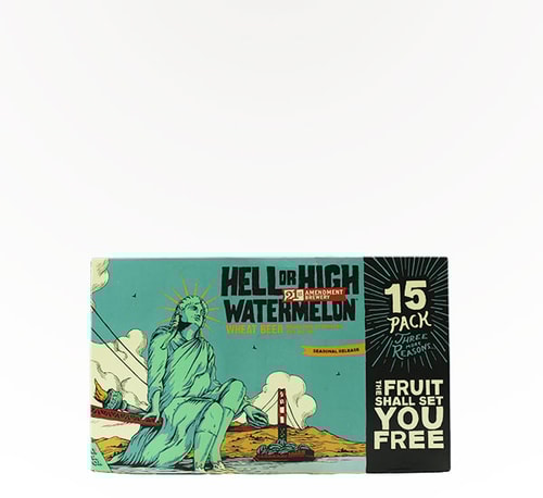 21st Amendment Brewery Hell or High Watermelon Wheat Beer 15 Cans (12oz)