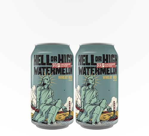 21st Amendment Brewery Hell or High Watermelon Wheat Beer 4 Pack (16oz)