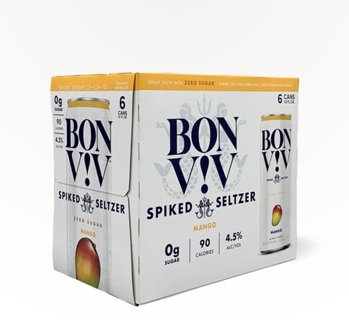 Bon and Viv Spiked Seltzer Mango Hard Seltzer 6 Cans (12oz)