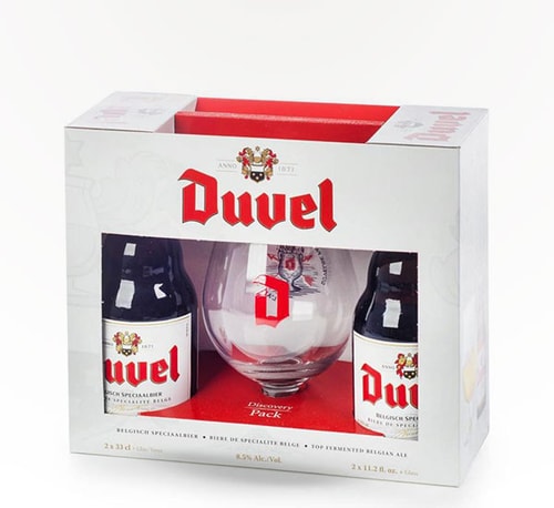 DUVEL 2+1 GIFT SET w/GLASS 11. Belgian Specialty Ale 6 Bottles (11.2oz)