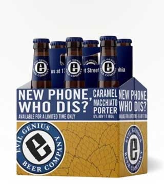 Evil Genius Beer New Phone, Who Dis? Porter 6 Bottles 12 oz