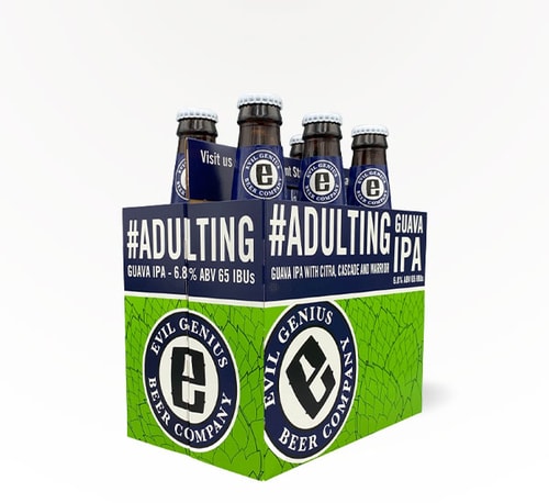 Evil Genius Beer #Adulting Guava IPA 6 Bottles (12oz)