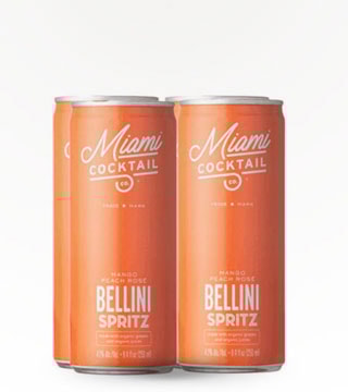 Miami Cocktail Mango Peach Rosé Bellini Spritz 4 Pack (16oz)