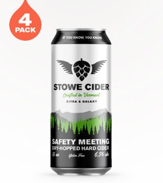 Stowe Cider Safety Meeting Dry Hopped Cider 4 Pack (16oz)