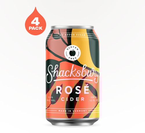 Shacksbury Dry Rosé Cider 4 Cans (12oz)