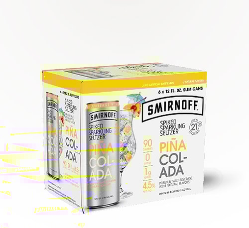Smirnoff Seltzer Piña Colada 6 Cans (12oz)