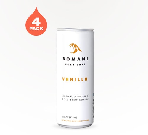 Bomani Cold Buzz Vanilla Alcohol Infused Cold Brew Coffee 4 Cans (12oz)