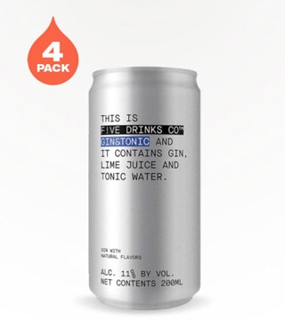 Five Drinks Gin and Tonic 4 Cans 12 oz