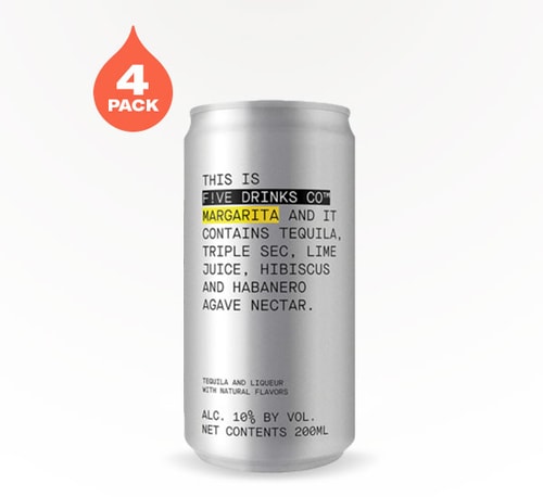 Five Drinks Margarita 4 Bottles (200ml)