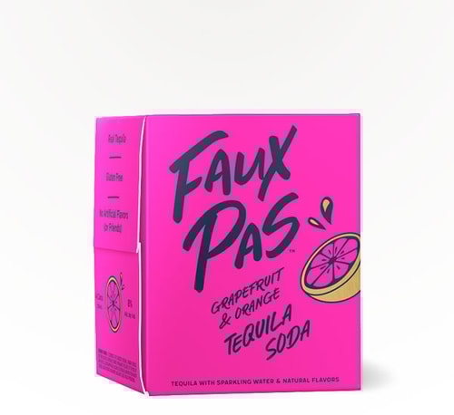 Faux Pas Grapefruit and Orange Tequila Soda 4 Cans (250ml)