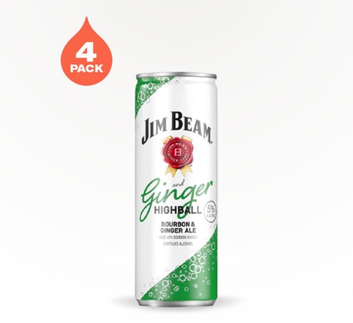 Jim Beam Bourbon and Ginger Ale 4 Cans (12oz)