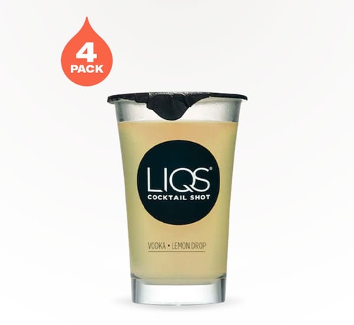 LIQS Cocktail Shot Vodka Lemon Drop 4 Pack (250ml)