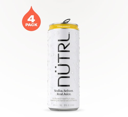 NÜTRL Pineapple Vodka Seltzer 4 Cans (12oz)