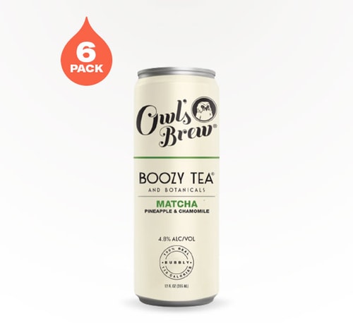 Owl's Brew Boozy Tea Matcha Pineapple and Chamomile Cocktail 6 Cans (12oz)