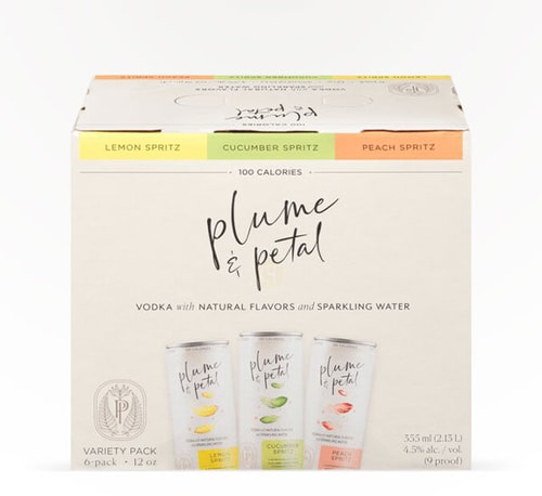 Plume and Petal Sparkling Vodka Variety Pack 6 Cans (12oz)