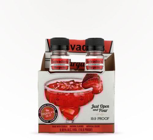 Salvador's Strawberry Margarita 4 Bottles 7 oz