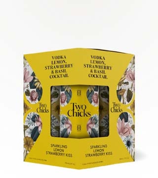 Two Chicks Cocktails Sparkling Lemon Strawberry Kiss 4 Cans (12oz)