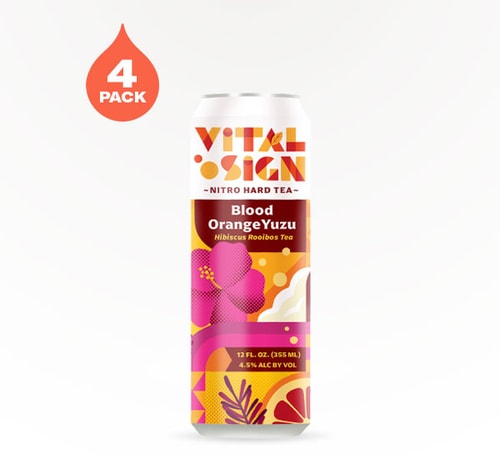 Vital Sign Blood Orange Yuzu Hard Tea 4 Cans (12oz)