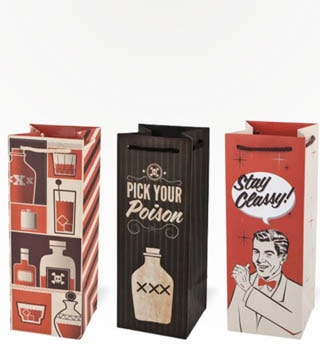 Cakewalk Assorted Retro Drinking Icon Wine Bag Single