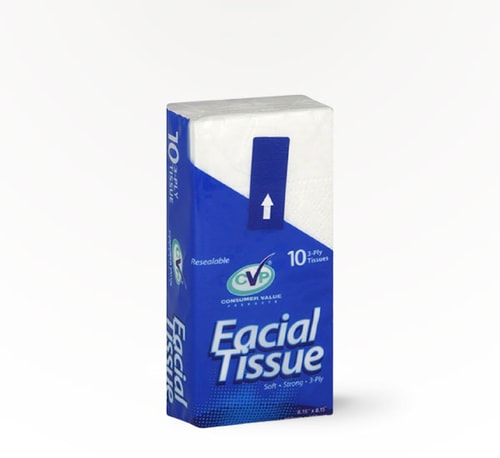CVP 3-Ply White Facial Tissue Paper 10 Pack (12oz)