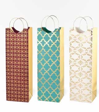 Cakewalk Assorted Luxe Pattern Wine Bag Single