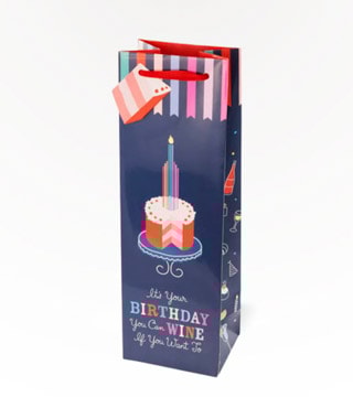 Cakewalk Birthday Cake Wine Bag Single