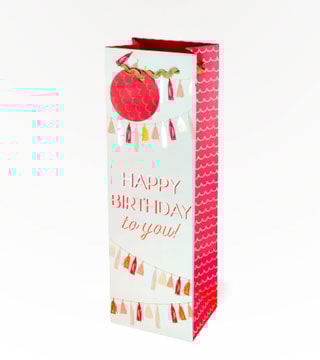 Cakewalk Happy Birthday Tassel Garland Wine Bag Single