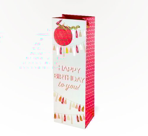 Cakewalk Happy Birthday Tassel Garland Wine Bag Single