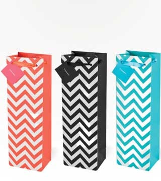 Cakewalk Assorted Chevron Wine Bag Single