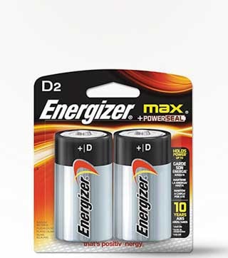 Energizer D2 2 Pack